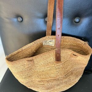 Vintage Helen Kaminski Large Raffia Bucket Bag